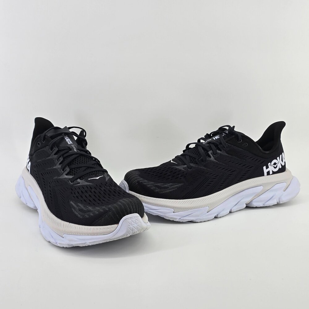 Hoka One Clifton Edge Mens US 12 Black Athletic Extended Heel Geometry Size 12